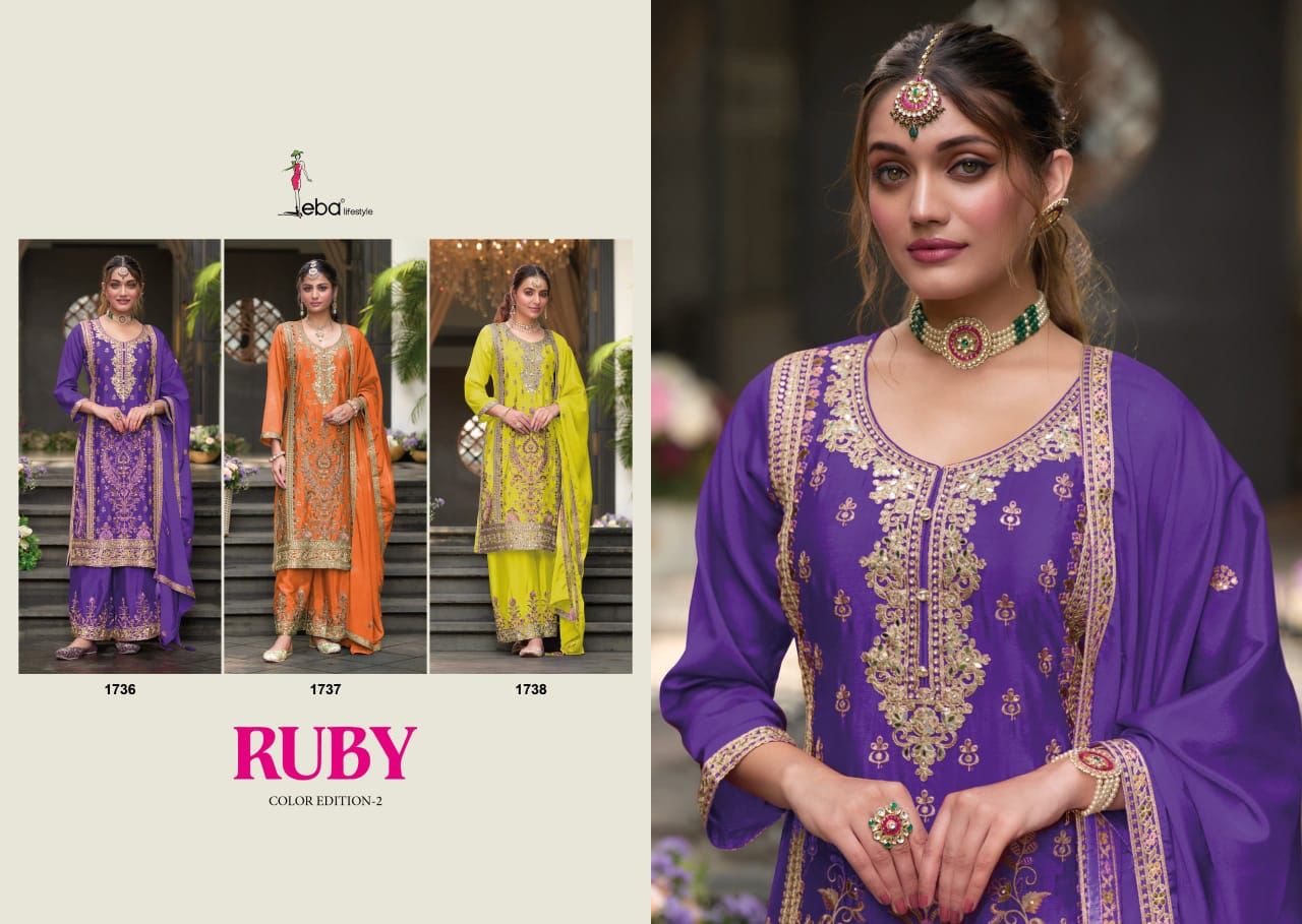 Ruby Colour Edition 2 By Eba Chinon Readymade Suits Exporters In India